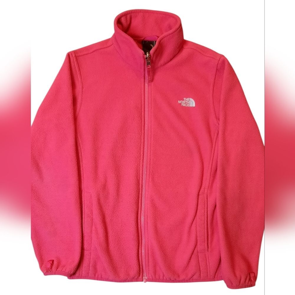 The North Face Jacket Girls Large Pink Fleece Full Zip Outdoor Preppy Travel